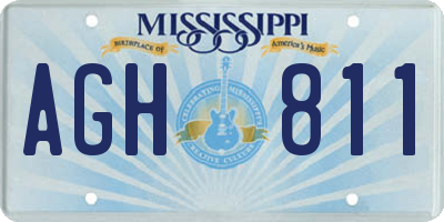 MS license plate AGH811