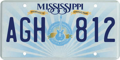 MS license plate AGH812