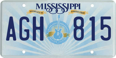 MS license plate AGH815