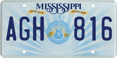 MS license plate AGH816