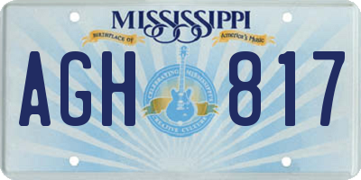 MS license plate AGH817