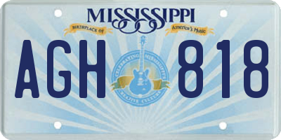 MS license plate AGH818