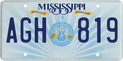 MS license plate AGH819