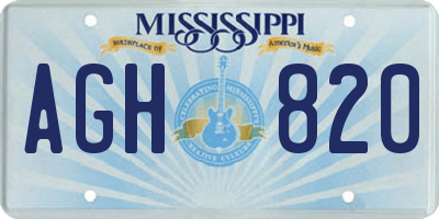 MS license plate AGH820