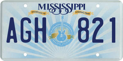 MS license plate AGH821