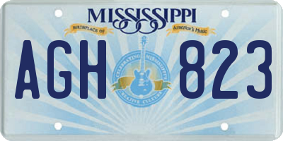 MS license plate AGH823