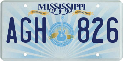 MS license plate AGH826