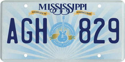 MS license plate AGH829