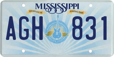 MS license plate AGH831