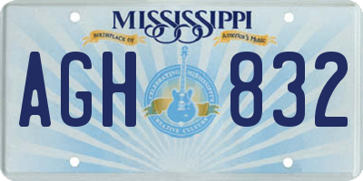MS license plate AGH832