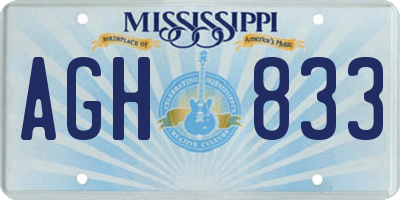 MS license plate AGH833