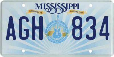 MS license plate AGH834