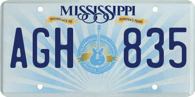 MS license plate AGH835