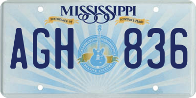 MS license plate AGH836