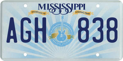 MS license plate AGH838