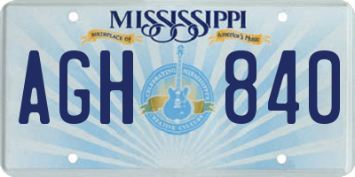 MS license plate AGH840