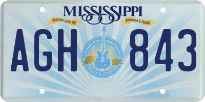 MS license plate AGH843