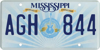 MS license plate AGH844