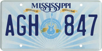 MS license plate AGH847