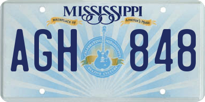 MS license plate AGH848