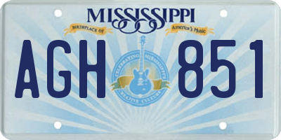 MS license plate AGH851