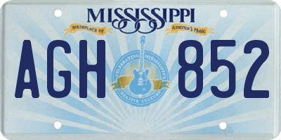 MS license plate AGH852