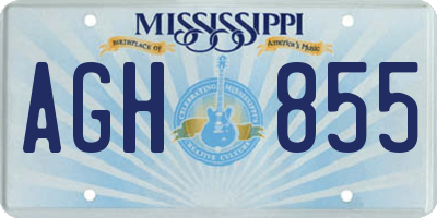 MS license plate AGH855