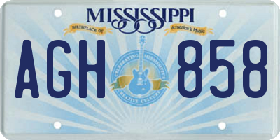 MS license plate AGH858