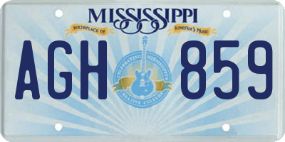 MS license plate AGH859