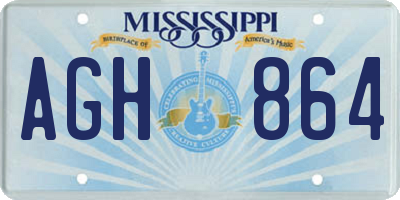 MS license plate AGH864