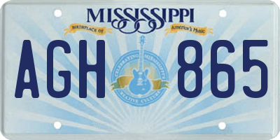 MS license plate AGH865