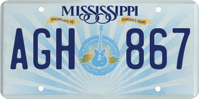 MS license plate AGH867