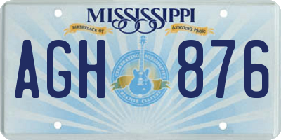 MS license plate AGH876