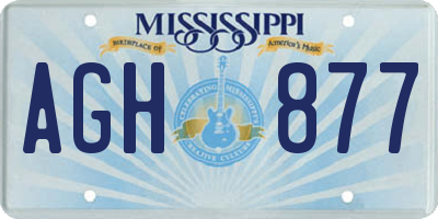 MS license plate AGH877