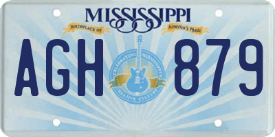 MS license plate AGH879