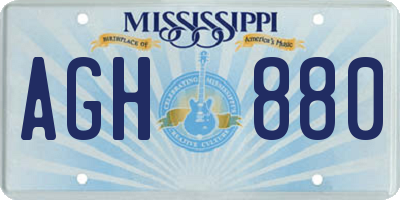 MS license plate AGH880