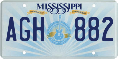 MS license plate AGH882