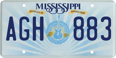 MS license plate AGH883