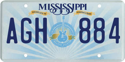 MS license plate AGH884