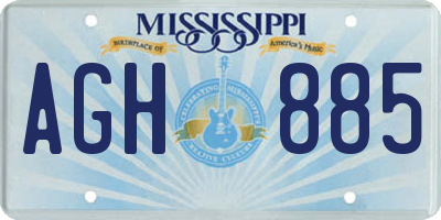 MS license plate AGH885