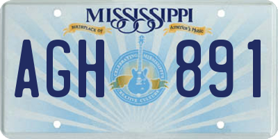 MS license plate AGH891