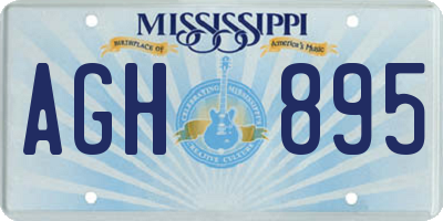 MS license plate AGH895