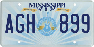 MS license plate AGH899