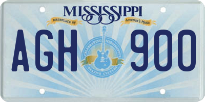MS license plate AGH900