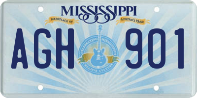 MS license plate AGH901
