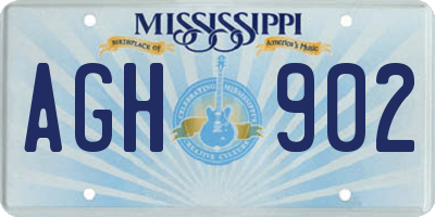MS license plate AGH902