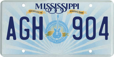 MS license plate AGH904