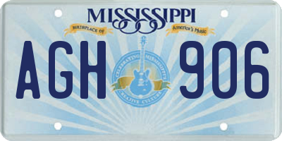 MS license plate AGH906