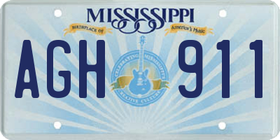 MS license plate AGH911