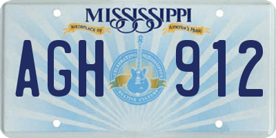 MS license plate AGH912
